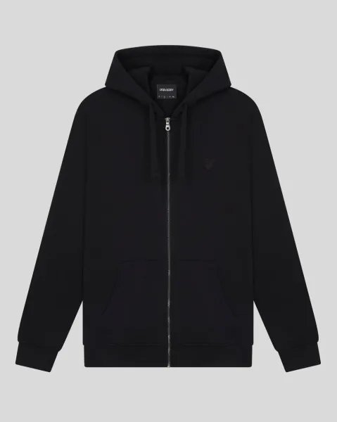 Zip Through Hoodie Z865 JET BLACK 