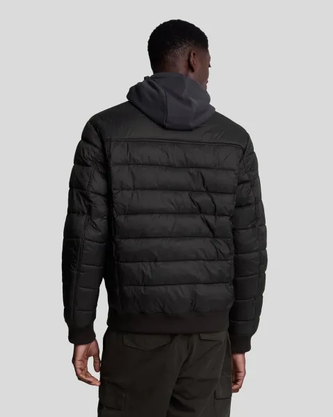 Funnel Neck Wadded Jacket Z865 JET BLACK  