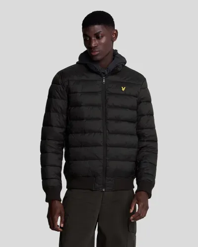 Funnel Neck Wadded Jacket Z865 JET BLACK  