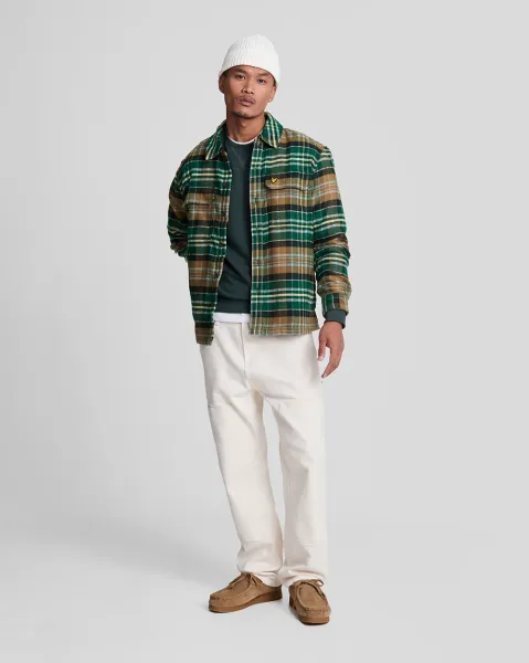 Check Flannel Overshirt X351 ARGYLE TEAL/ HERITAGE TAUPE  