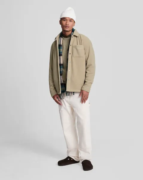 Embroidered Fleece Overshirt X309 SAGE UNIFORM  