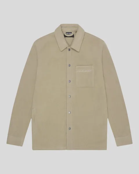 Embroidered Fleece Overshirt X309 SAGE UNIFORM  