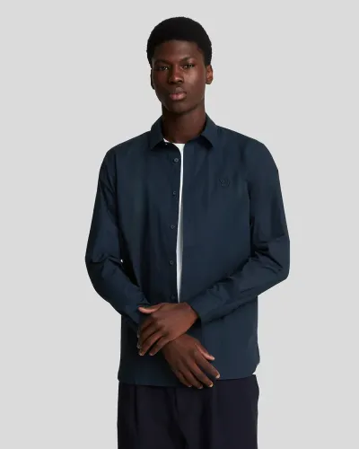 Tonal Eagle Easy Care Poplin Shirt Z271 DARK NAVY  