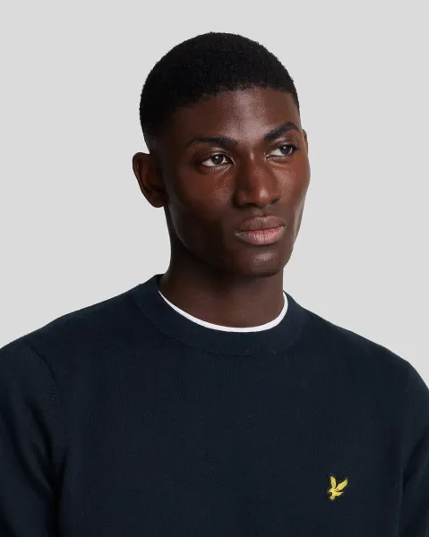 Cotton Merino Crew Neck Jumper Z271 DARK NAVY  