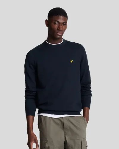 Cotton Merino Crew Neck Jumper Z271 DARK NAVY  