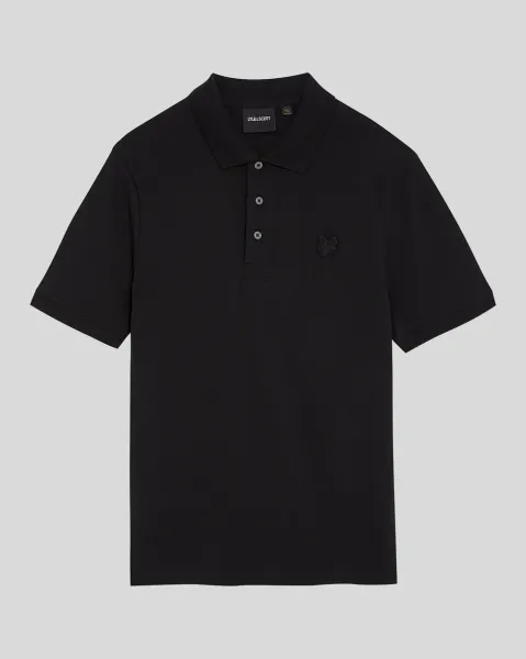 Tonal Eagle Polo Shirt  Z865 Jet Black 