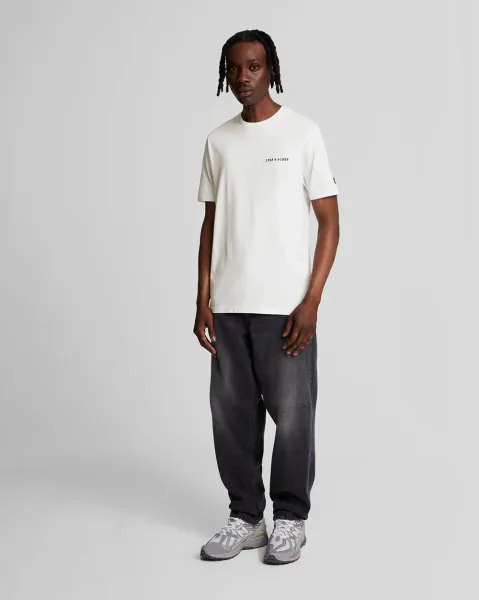 Embroidered T-Shirt  W104 White/ Jet Black 
