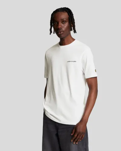 Embroidered T-Shirt  W104 White/ Jet Black 
