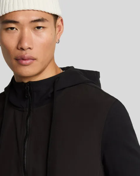 Softshell Hybrid Zip Through Hoodie  Z865 Jet Black 