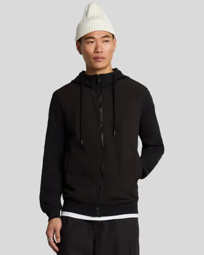Softshell Hybrid Zip Through Hoodie  Z865 Jet Black 