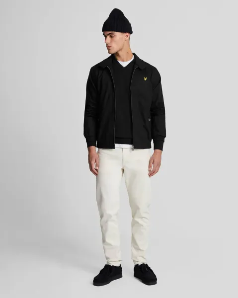 Cotton Merino V Neck Jumper Z865 JET BLACK  