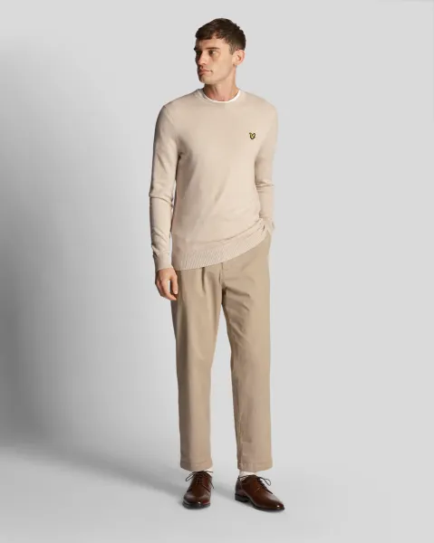 Cotton Merino Crew Neck Jumper X302 HERITAGE TAUPE 