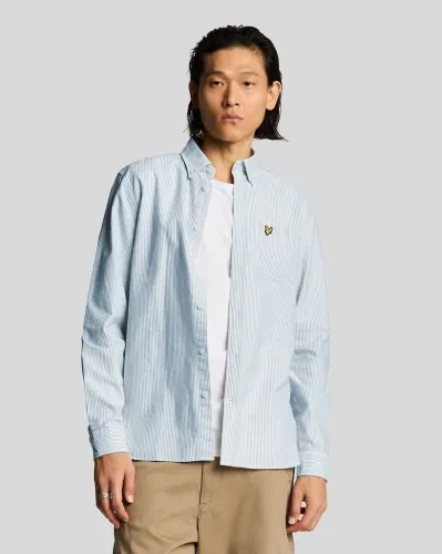 tripe Oxford hirt  W490 Light Blue/ White 