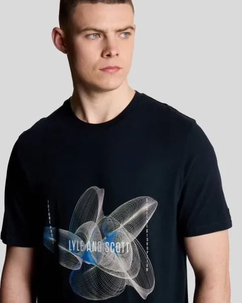 3D Line Graphic T-Shirt  Z271 Dark Navy 