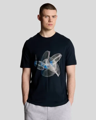 3D Line Graphic T-Shirt  Z271 Dark Navy 