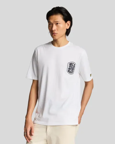 Embroidered Badge Graphic T-shirt  626 White 