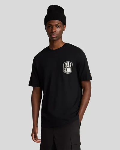 Embroidered Badge Graphic T-shirt  Z865 Jet Black 