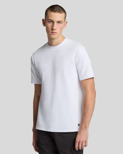 Twill Texture Crewneck T-Shirt  626 White 