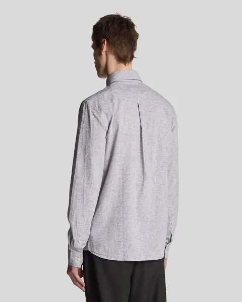 Linen Blend Oxford hirt  Z271 Dark Navy 