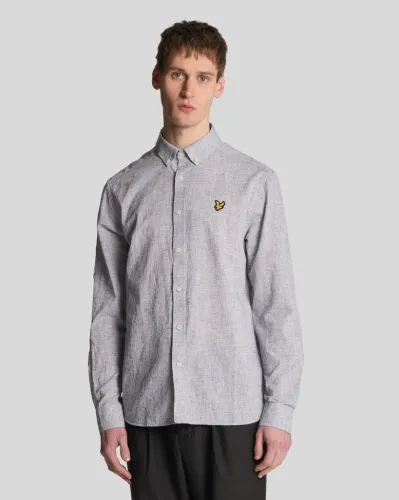 Linen Blend Oxford hirt  Z271 Dark Navy 
