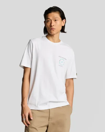 Lyle Athletic Graphic T-shirt  X738 White/ Tech Green 