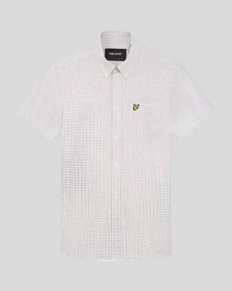 Short sleeve slim Fit Gingham shirt  X334 Cove/ White 