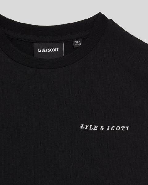 Script Embroidered T-shirt Z271 DARK NAVY 