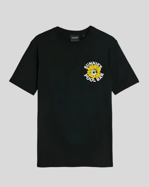 Sunnies Pool Bar Graphic T-shirt Z865 Jet Black 