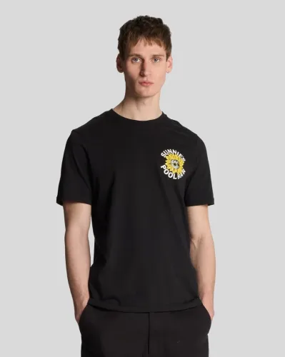Sunnies Pool Bar Graphic T-shirt Z865 Jet Black 