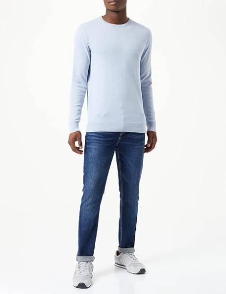 307 BAIC CREW ΠΛΕΚΤΟ ΑΝΔΡΙΚΟ LIGHT GREY BLUE MELANGE 