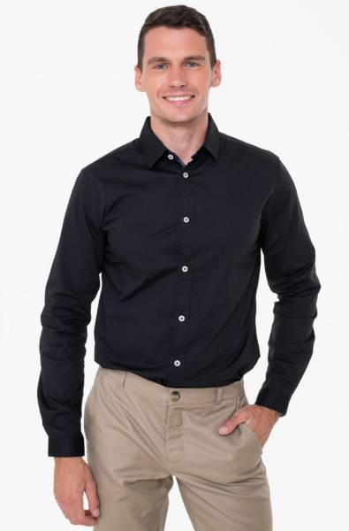 TRETCH POPLIN HIRT ΠΟΥΚΑΜΙΣΟ ΑΝΔΡΙΚΟ BLACK 