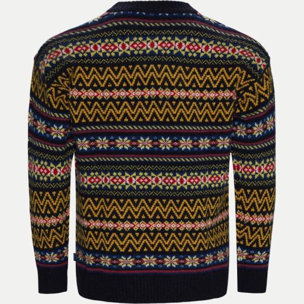 D2. FAIR ISLE C-NECK.MARINE.ΠΛΕΚΤΟ