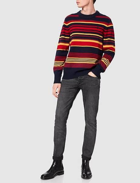D2. GEELONG WOOL STRIPED C-NECK.MULTICOLOR.ΠΛΕΚΤΟ
