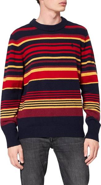D2. GEELONG WOOL STRIPED C-NECK.MULTICOLOR.ΠΛΕΚΤΟ